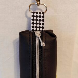 Beuteltasche anthrazit, Band kariert